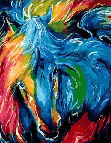 Abstract Horse Color Art Paint By Numbers