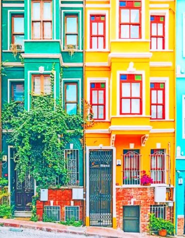 Colorful Turkish Houses Paint By Numbers