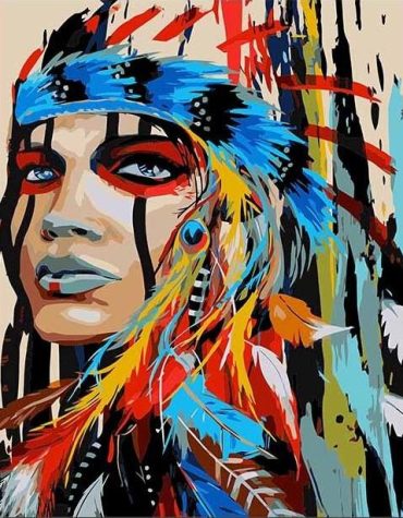 Colorful Native American Woman Paint By Numbers