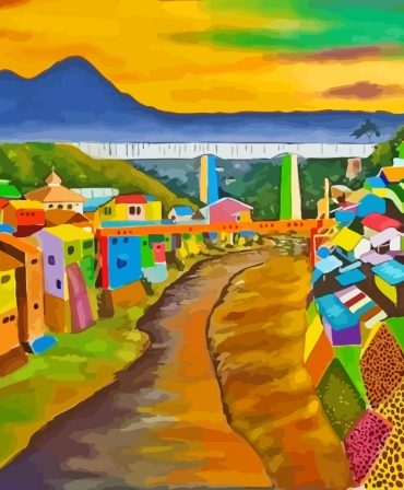 Vibrant Indonesian Village Paint By Numbers