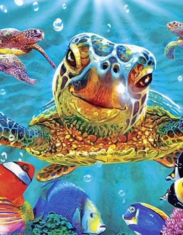 Colorful Sea Turtle Paint By Numbers