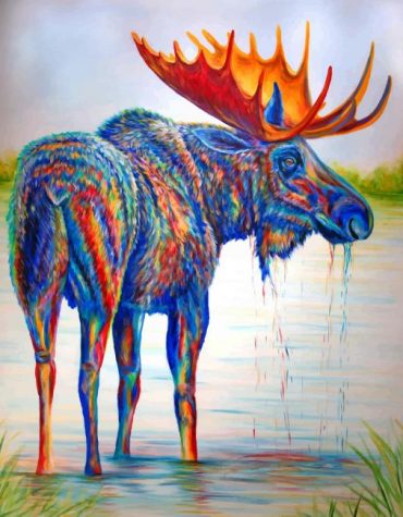 Colorful Bull Moose Paint By Numbers