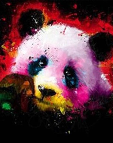 Colorful Panda Splash Paint By Numbers