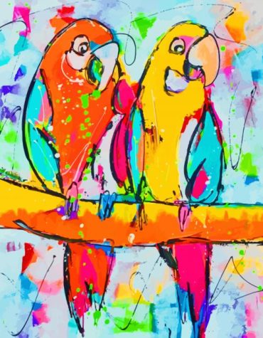 Colorful Parrots Birds Paint By Numbers