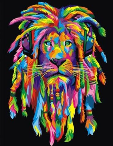 Colorful Rainbow Lion Paint By Numbers