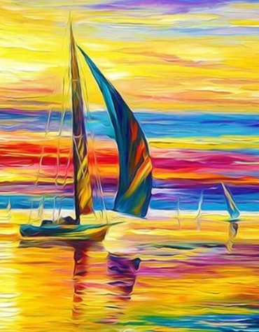 Sunset Sailing Seascape Paint By Numbers