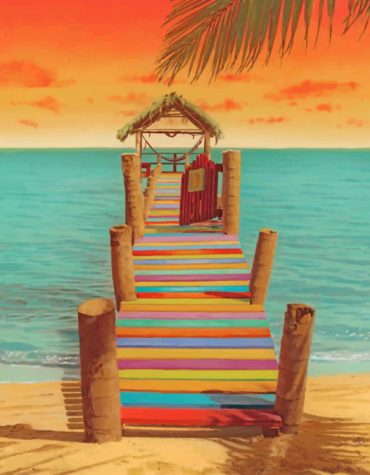 Colorful Beach Boardwalk Paint By Numbers