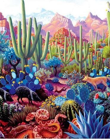 Colorful Cactus Succulent Paint By Numbers