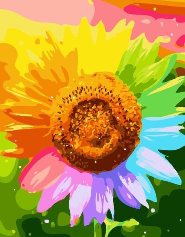 Colorful Sunflower Art Paint By Numbers