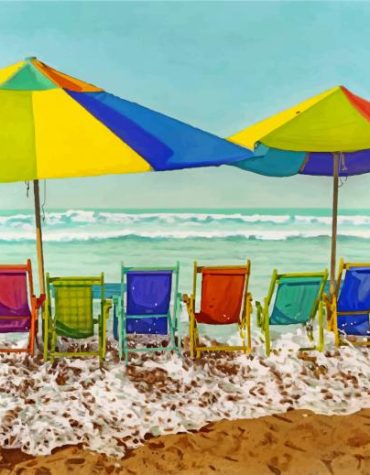 Beach Sun Loungers Paint By Numbers