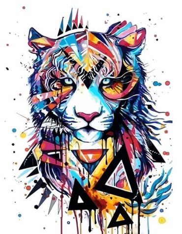 Colorful Abstract Tiger Paint By Numbers