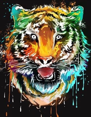 Colorful Tiger Animal Paint By Numbers