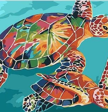 Colorful Sea Turtle Paint By Numbers