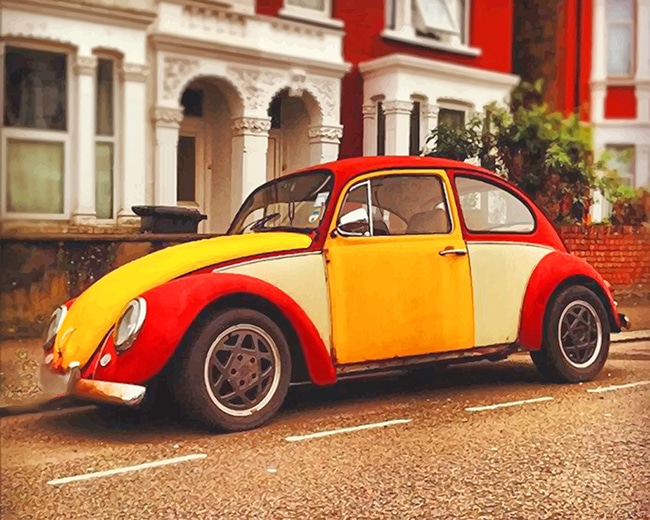 Finalizing the Colorful Vintage Beetle artwork