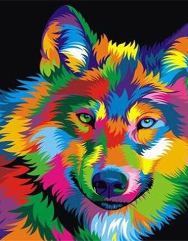 Colorful Wolf Paint By Numbers