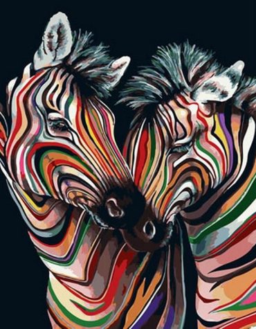 Colorful Zebra Duo Paint By Numbers