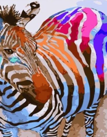 Colorful Zebra Art Paint By Numbers