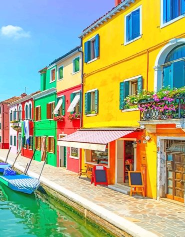 Beautiful Colorful Streets Paint By Numbers