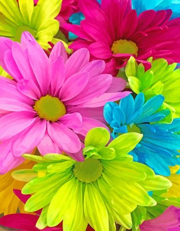 Colorful Floral Art Paint By Numbers