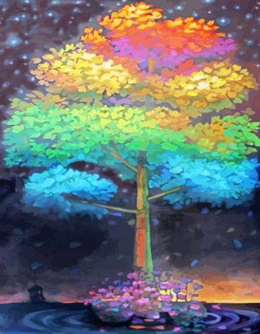 Colorful Leaves Tree Paint By Numbers