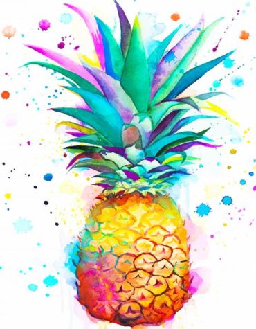 Colorful Pineapple Splash Paint By Numbers