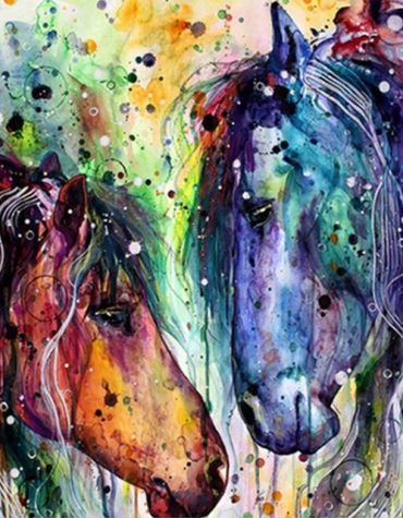 Rainbow Horses Paint By Numbers