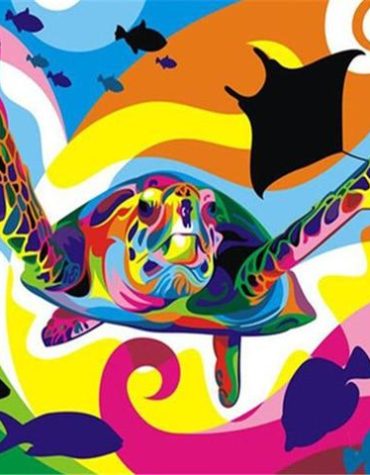 Colorful Sea Turtle Paint By Numbers