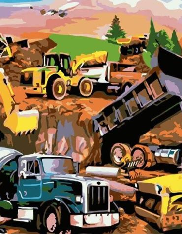 Excavator Truck Art Paint By Numbers