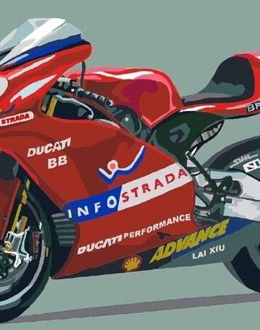 Red Motorcycle Adventure Paint By Numbers