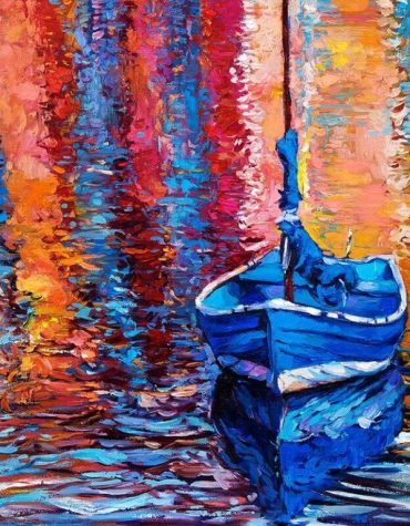 Colorful Seascape Boats Paint By Numbers