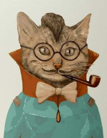 Mr Cat with Bow Tie Paint By Numbers