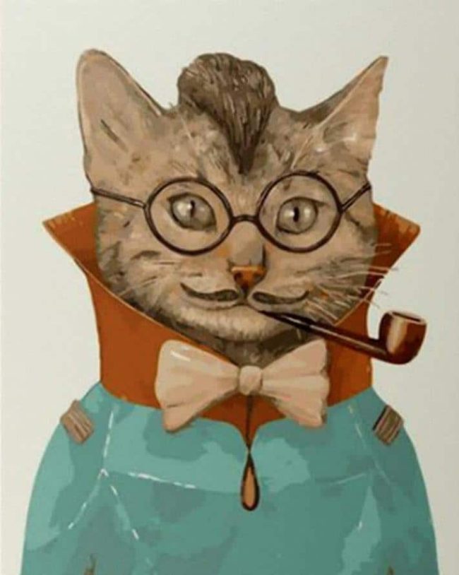 Mr Cat with Bow Tie Paint By Numbers