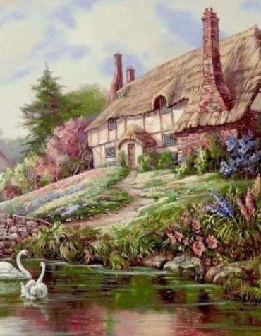 Countryside Village Scene Paint By Numbers