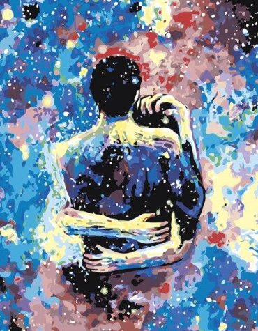 Colorful Couple Hug Paint By Numbers