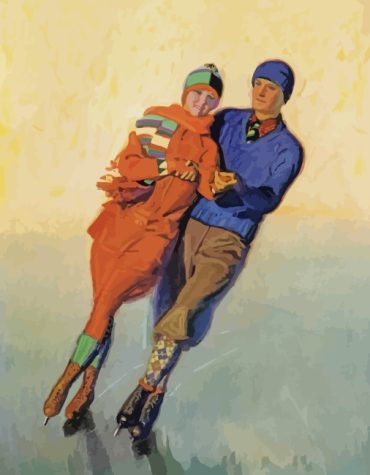 Couple Skating Ice Skaters Paint By Numbers