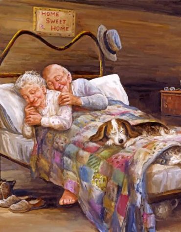 Romantic Old Couple Sleep Paint By Numbers