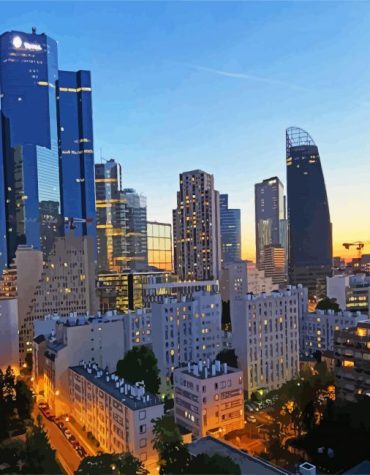Courbevoie Skyline Paint By Numbers