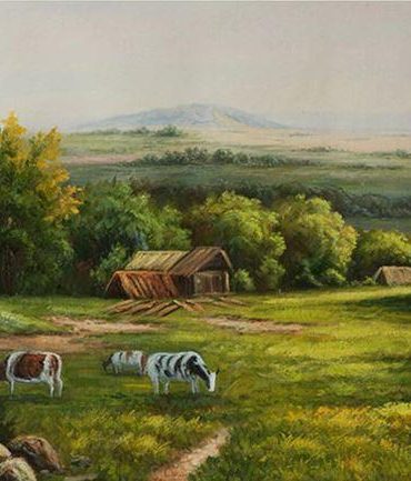 Cows in Rural Countryside Paint By Numbers