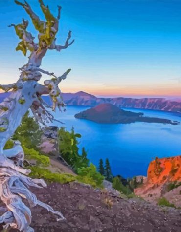 Crater Lake Oregon Paint By Numbers