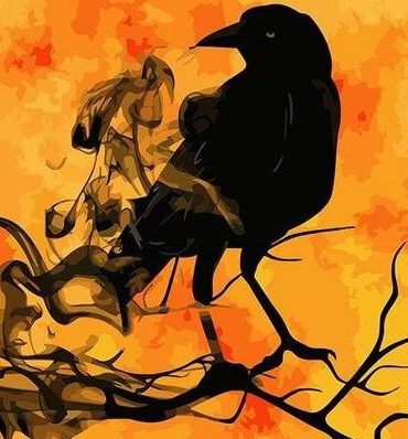 Crow with Black Smoke Paint By Numbers