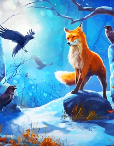 Crow and Fox Animal Art Paint By Numbers