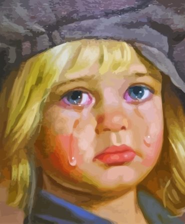 Crying Child Blond Hair Paint By Numbers