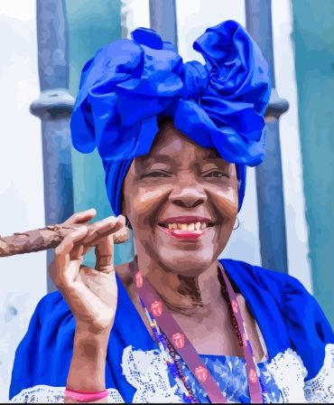 Cuban Woman Cigar Painting Kit Paint By Numbers