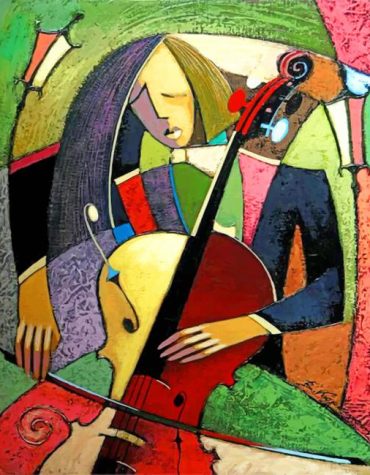 Abstract Cubism Violinist Paint By Numbers