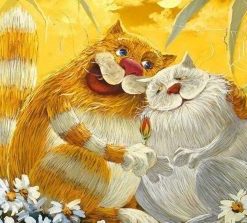 Cuddling Fat Cats Paint By Numbers