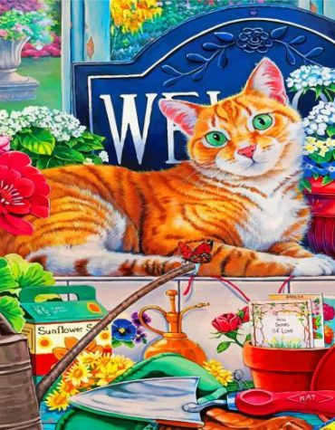 Cute Orange Kitten Paint By Numbers