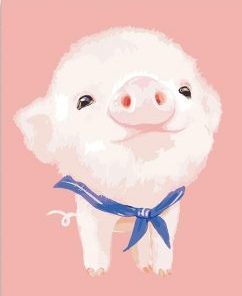 Cute Pink Pig Painting Paint By Numbers