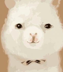 Cute White Sheep Animal Paint By Numbers