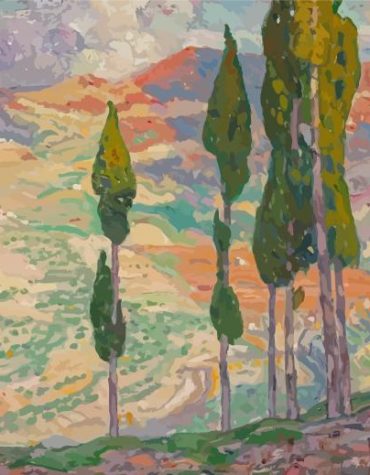 Cypress Trees in Nature Paint By Numbers