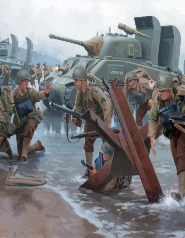 Omaha Beach War Scene Paint By Numbers